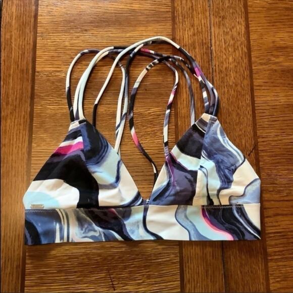 VS Victoria's Secret Pink Banded Strappy Bralette Size XS Marble Blue White - Picture 8 of 14